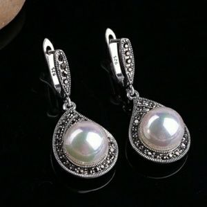 2 for $28 Vintage Faux Pearl Silver Earrings